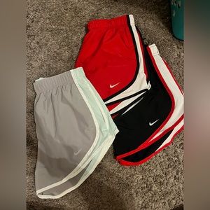 Nike shorts, two have the liners cut out one doesn’t.
